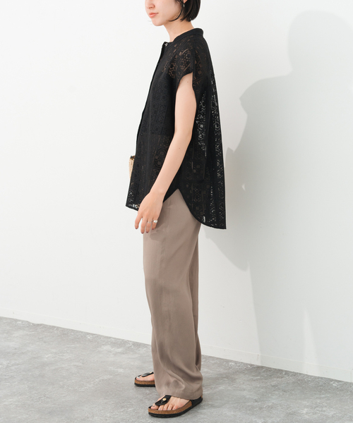 Spick & Span(スピックアンドスパン)の「《追加》PEレースフレンチスリーブシャツ(シャツ/ブラウス・レディース・ブラック/ホワイト・FREE)」の17枚目の写真