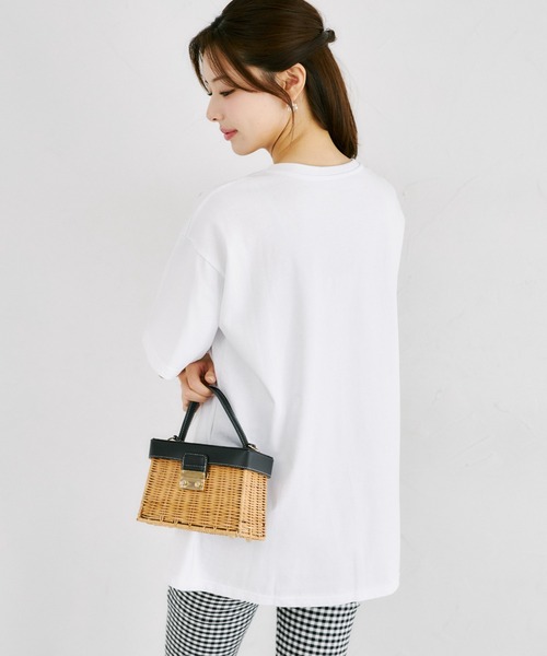 tocco closet(トッコ クローゼット)の「【ZOZO限定】リボン×パール装飾オーバーサイズTシャツ(Tシャツ/カットソー・レディース・ブラック/ピンク/ホワイト・M)」の9枚目の写真