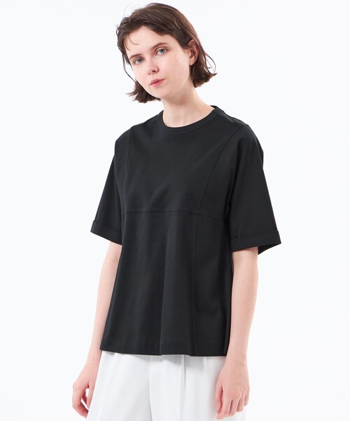 MACKINTOSH PHILOSOPHY（ﾏｯｷﾝﾄｯｼｭ ﾌｨﾛｿﾌｨｰ）の「【CRANWELL SHIRTS(クランウェルシャツ)】ハイゲージコットンジャージ製（Tシャツ/カットソー・レディース・ピンク系その他2/オフホワイト/ブラック/ライトブルー・38）」の3枚目の写真