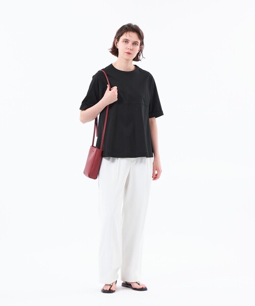 MACKINTOSH PHILOSOPHY（ﾏｯｷﾝﾄｯｼｭ ﾌｨﾛｿﾌｨｰ）の「【CRANWELL SHIRTS(クランウェルシャツ)】ハイゲージコットンジャージ製（Tシャツ/カットソー・レディース・ピンク系その他2/オフホワイト/ブラック/ライトブルー・38）」の6枚目の写真