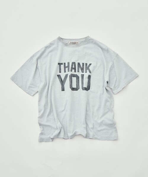 REMI RELIEF(レミレリーフ)の「【REMI RELIEF/レミレリーフ】NEW SP加工20/-天竺BIGサイズT(THANK YOU)(Tシャツ/カットソー・メンズ・サックスブルー/グレー/イエロー・M/L/XL)」の1枚目の写真