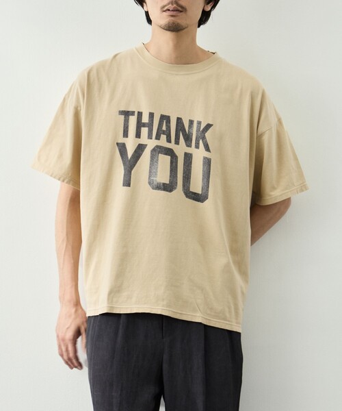 REMI RELIEF(レミレリーフ)の「【REMI RELIEF/レミレリーフ】NEW SP加工20/-天竺BIGサイズT(THANK YOU)(Tシャツ/カットソー・メンズ・サックスブルー/グレー/イエロー・M/L/XL)」の3枚目の写真