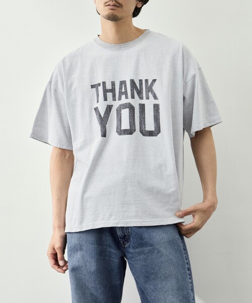 REMI RELIEF(レミレリーフ)の「【REMI RELIEF/レミレリーフ】NEW SP加工20/-天竺BIGサイズT(THANK YOU)(Tシャツ/カットソー・メンズ・サックスブルー/グレー/イエロー・M/L/XL)」の14枚目の写真