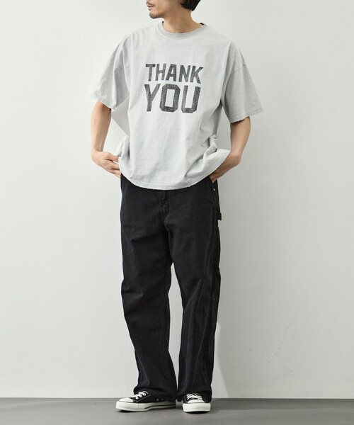 REMI RELIEF(レミレリーフ)の「【REMI RELIEF/レミレリーフ】NEW SP加工20/-天竺BIGサイズT(THANK YOU)(Tシャツ/カットソー・メンズ・サックスブルー/グレー/イエロー・M/L/XL)」の19枚目の写真
