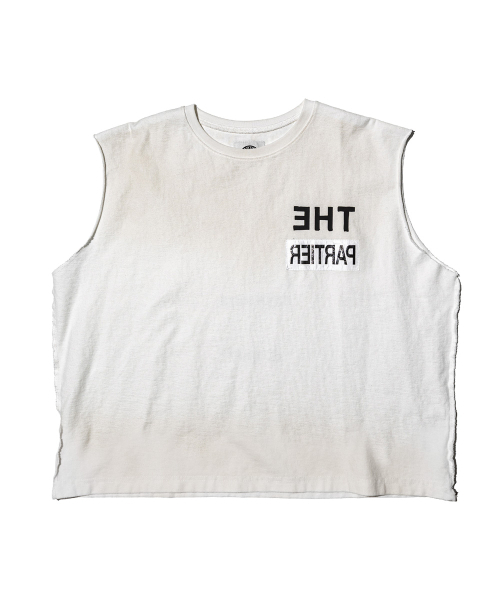 PUNCH DRUNK PARTIES(パンチドランクパーティーズ)の「PARTIER Oil Dirt Crop Sleeveless (DIRTY WHITE)(Tシャツ/カットソー・メンズ・その他・1/2)」の1枚目の写真