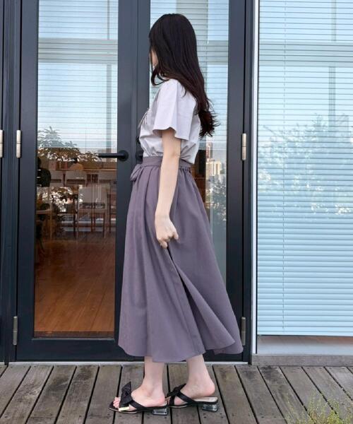 couture brooch(クチュールブローチ)の「【接触冷感・UVカット・洗える】リボンプリントTシャツ(Tシャツ/カットソー・レディース・オフホワイト/ネイビー/ライトグレー・42/40/38/36)」の22枚目の写真