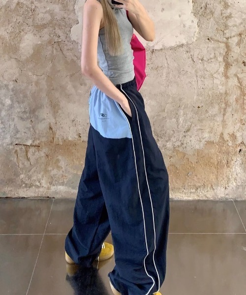 Ritzy（リッツィー）の「サイドライン  配色  パンツ（その他パンツ・レディース・グレー/ネイビー/グリーン・M）」の6枚目の写真