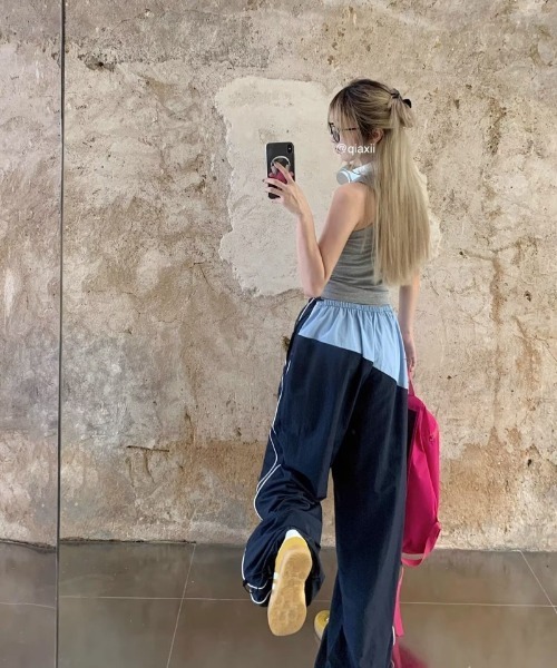 Ritzy（リッツィー）の「サイドライン  配色  パンツ（その他パンツ・レディース・グレー/ネイビー/グリーン・M）」の7枚目の写真