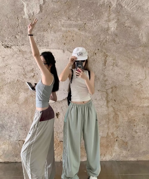 Ritzy（リッツィー）の「サイドライン  配色  パンツ（その他パンツ・レディース・グレー/ネイビー/グリーン・M）」の16枚目の写真