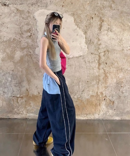Ritzy（リッツィー）の「サイドライン  配色  パンツ（その他パンツ・レディース・グレー/ネイビー/グリーン・M）」の18枚目の写真