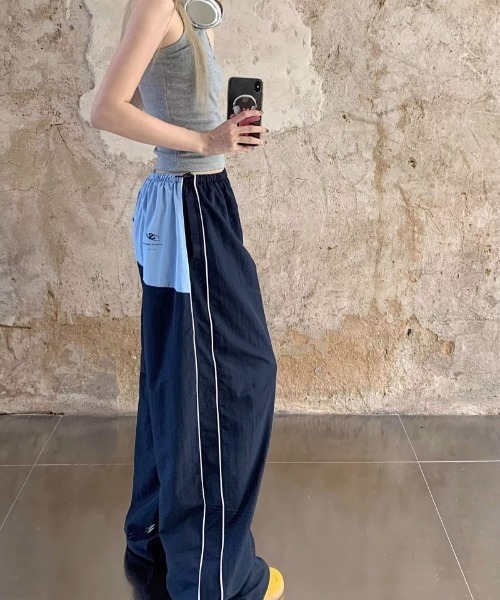 Ritzy（リッツィー）の「サイドライン  配色  パンツ（その他パンツ・レディース・グレー/ネイビー/グリーン・M）」の8枚目の写真