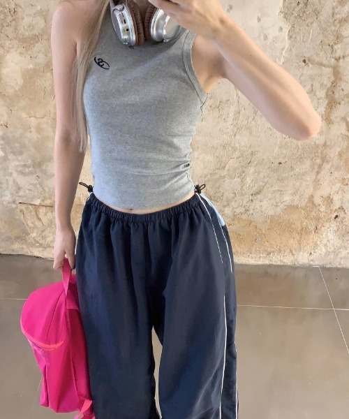 Ritzy（リッツィー）の「サイドライン  配色  パンツ（その他パンツ・レディース・グレー/ネイビー/グリーン・M）」の9枚目の写真