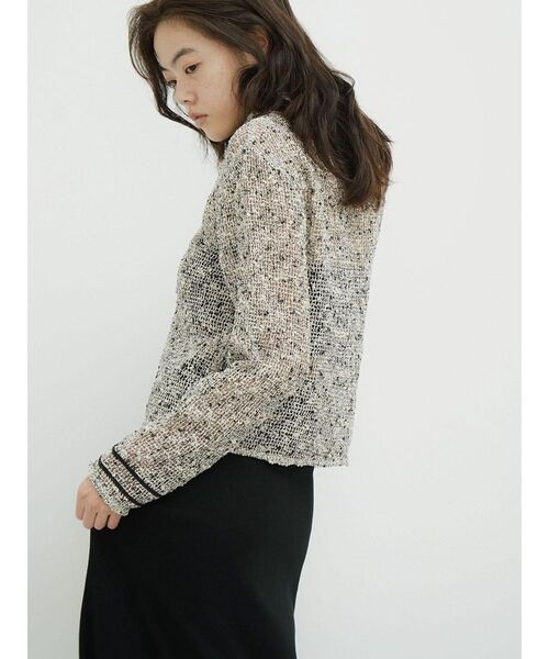 FIKA.（フィーカ）の「Mixed yarn knit polo shirt（シャツ/ブラウス・レディース・ブラック・MEDIUM）」の10枚目の写真
