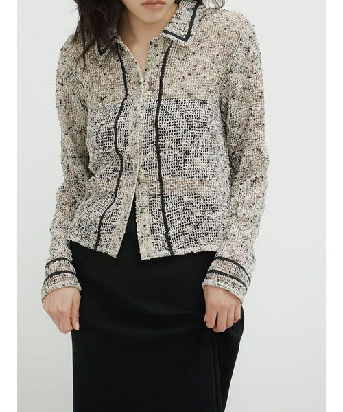 FIKA.（フィーカ）の「Mixed yarn knit polo shirt（シャツ/ブラウス・レディース・ブラック・MEDIUM）」の11枚目の写真