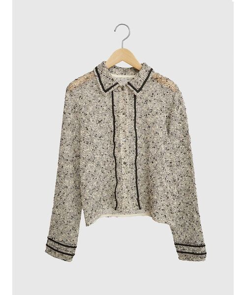 FIKA.（フィーカ）の「Mixed yarn knit polo shirt（シャツ/ブラウス・レディース・ブラック・MEDIUM）」の12枚目の写真