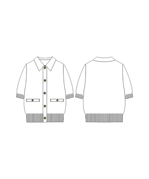Emilyan（エミリアン）の「【 ドライタッチで夏も快適 】 強撚ニット・ゴールドボタン付きポロ（ニット/セーター・レディース・ブラック/オフホワイト/ネイビー・M）」の11枚目の写真