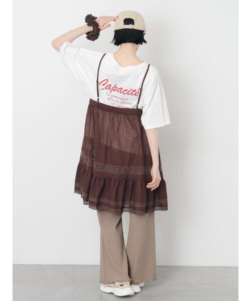 Samansa Mos2(サマンサ モスモス)の「【接触冷感】裾メローリブフレアパンツ(その他パンツ・レディース・アイボリー/モカ/ブラック・L/M)」の8枚目の写真