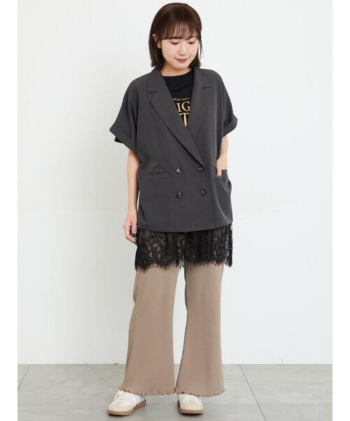 Samansa Mos2(サマンサ モスモス)の「【接触冷感】裾メローリブフレアパンツ(その他パンツ・レディース・アイボリー/モカ/ブラック・L/M)」の12枚目の写真
