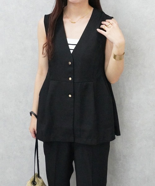 SELECT LEVERY(セレクトリベリー)の「ジレセットアップ(セットアップ・レディース・ブラック/ダークグレー/ベージュ・MEDIUM/LARGE)」の19枚目の写真