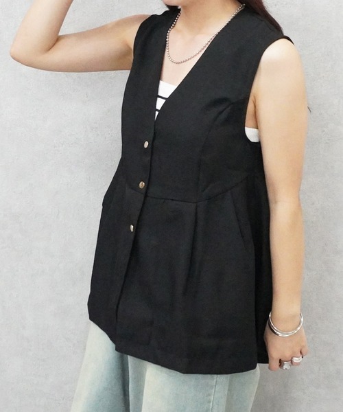 SELECT LEVERY(セレクトリベリー)の「ジレセットアップ(セットアップ・レディース・ブラック/ダークグレー/ベージュ・MEDIUM/LARGE)」の18枚目の写真