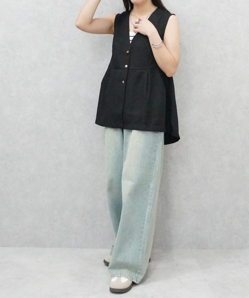 SELECT LEVERY(セレクトリベリー)の「ジレセットアップ(セットアップ・レディース・ブラック/ダークグレー/ベージュ・MEDIUM/LARGE)」の17枚目の写真