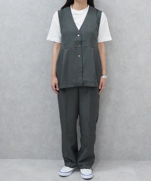 SELECT LEVERY(セレクトリベリー)の「ジレセットアップ(セットアップ・レディース・ブラック/ダークグレー/ベージュ・MEDIUM/LARGE)」の12枚目の写真