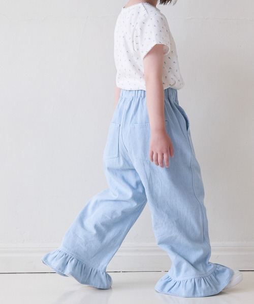 LOWRYS FARM(ローリーズファーム)の「デニムスソフリルパンツ 683667(デニムパンツ・キッズ・ブルー/ライトブルー/ワンウォッシュ・140cm/150cm/130cm/120cm/110cm)」の12枚目の写真
