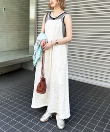 DOUBLE NAME（ダブルネーム）の「キラキラジャガードギャザーワンピース（ワンピース）」