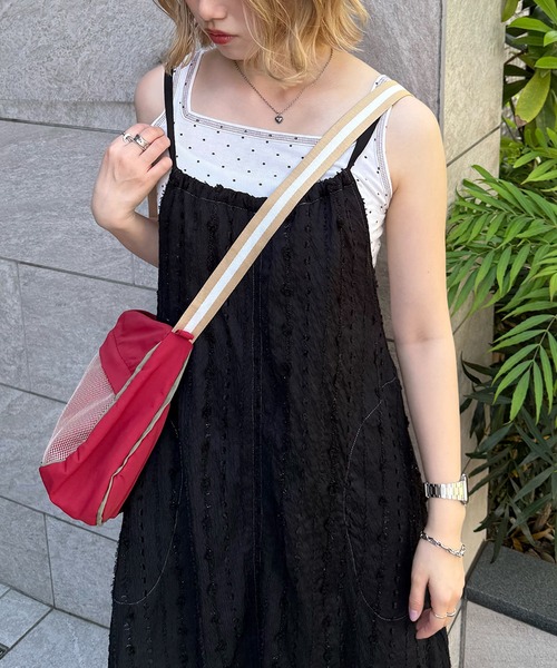 DOUBLE NAME(ダブルネーム)の「キラキラジャガードギャザーワンピース(ワンピース・レディース・ブラック/オフホワイト・FREE)」の10枚目の写真
