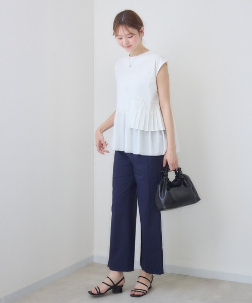 Pillini（ピリーニ）の「アシメプリーツギャザー切替シャツ（シャツ/ブラウス・レディース・オフホワイト/ネイビー・FREE）」の20枚目の写真