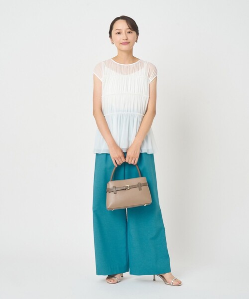 ANAYI（アナイ）の「スラブオックスタックワイドパンツ（その他パンツ・レディース・ライトベージュ/ターコイズブルー/ホワイト/ブラック・38/36）」の10枚目の写真