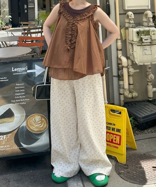 Alley Tokyo(アリートーキョー)の「フリフリノースリブラウス(シャツ/ブラウス・レディース・ラベンダー/キャメル/オフホワイト・FREE)」の14枚目の写真