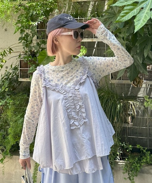 Alley Tokyo(アリートーキョー)の「フリフリノースリブラウス(シャツ/ブラウス・レディース・ラベンダー/キャメル/オフホワイト・FREE)」の11枚目の写真