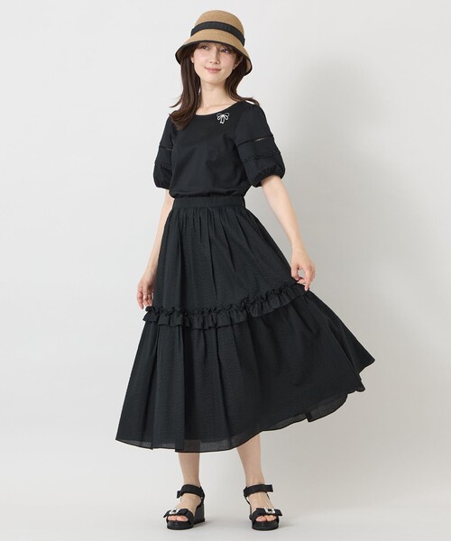 TO BE CHIC(トゥー ビー シック)の「ビジューリボン サンダル(サンダル・レディース・シルバー/ブラック・M)」の6枚目の写真