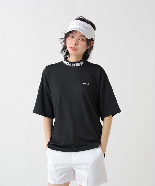 Jack Bunny!!(ジャックバニー)の「【Jack Bunny!!】ロゴジャガード半袖モックネックカットソー(Tシャツ/カットソー・レディース・ホワイト/ブラック・LARGE/MEDIUM/SMALL)」の5枚目の写真