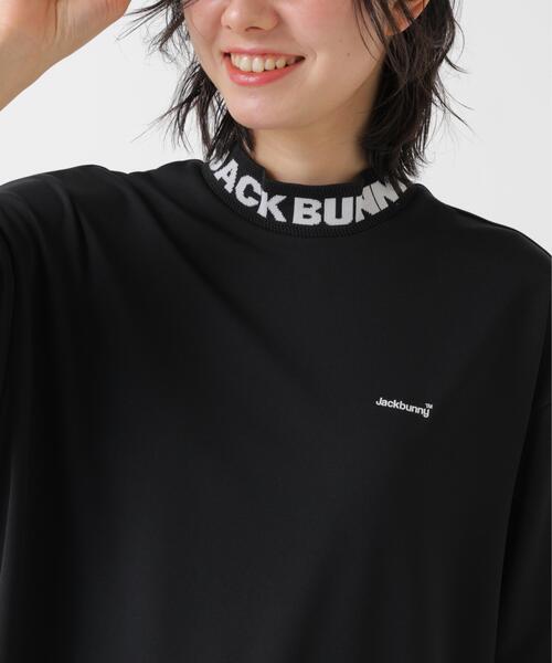 Jack Bunny!!(ジャックバニー)の「【Jack Bunny!!】ロゴジャガード半袖モックネックカットソー(Tシャツ/カットソー・レディース・ホワイト/ブラック・LARGE/MEDIUM/SMALL)」の8枚目の写真
