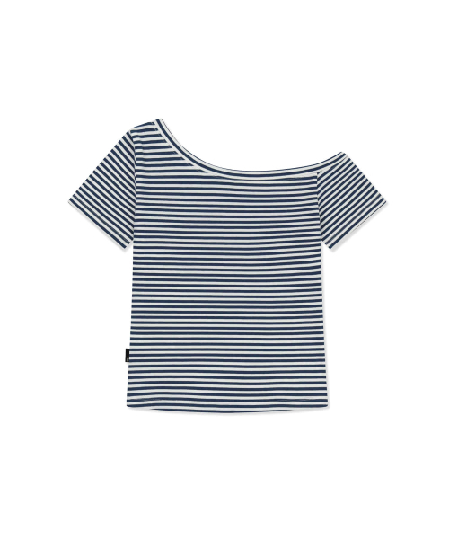 BROWNBREATH(ブラウンブレス)の「W STRIPE ONE SHOULDER TEE - NAVY(Tシャツ/カットソー・レディース・その他・SMALL/MEDIUM)」の2枚目の写真
