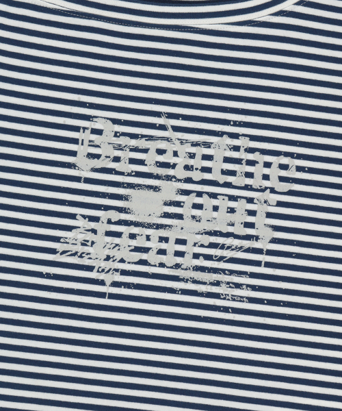 BROWNBREATH(ブラウンブレス)の「W STRIPE ONE SHOULDER TEE - NAVY(Tシャツ/カットソー・レディース・その他・SMALL/MEDIUM)」の4枚目の写真