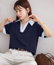 シャツレイヤード風半袖プルオーバー