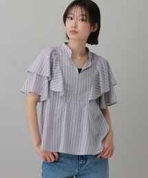 LAKOLE | <多機能素材>ラッフルストライプブラウス / 861256(シャツ/ブラウス)