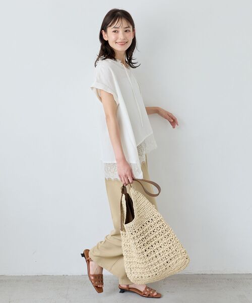 le.coeur blanc（ルクールブラン）の「センタープレスイージーパンツ（その他パンツ・レディース・ブラウン/ベージュ・38）」の19枚目の写真