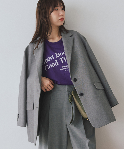 SLOBE IENA(スローブイエナ)の「《WEB限定カラーあり/追加2》PE SHARK ビックジャケット(テーラードジャケット・レディース・グレー/ブラウン/ブラック・FREE)」の6枚目の写真