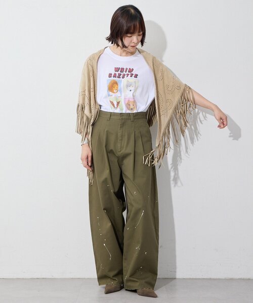 Whim Gazette(ウィムガゼット)の「スエードフリンジストール(ストール/ショール・レディース・ベージュ・FREE)」の9枚目の写真