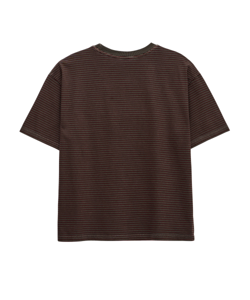 THEN OUR(デンアワー)の「ピグメントストライプクロップ半袖Tシャツ(バーガンディ)(Tシャツ/カットソー・メンズ・その他・X-LARGE/LARGE/MEDIUM)」の3枚目の写真