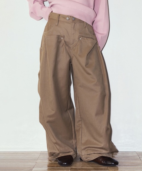 Cassette Chart(カセットチャート)の「【Knuth Marf】cling draped pants KM26EAG04(その他パンツ・レディース・ブラウン/ブラック・XS/M/S)」の2枚目の写真