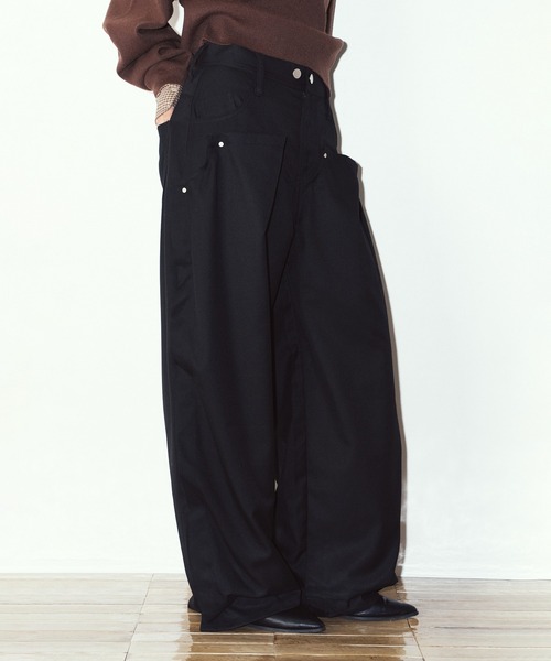 Cassette Chart(カセットチャート)の「【Knuth Marf】cling draped pants KM26EAG04(その他パンツ・レディース・ブラウン/ブラック・XS/M/S)」の4枚目の写真