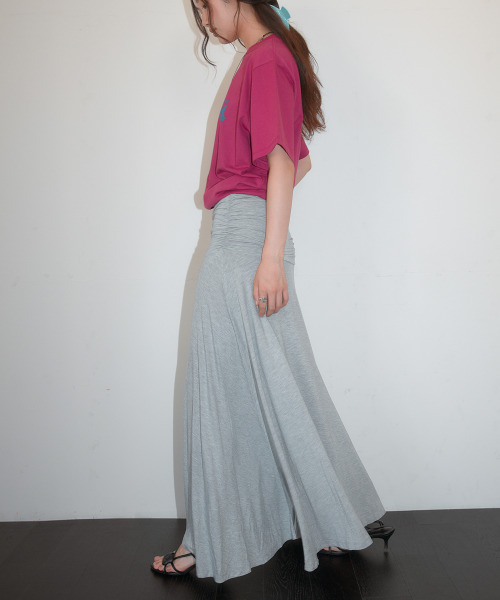 HOMEBODY THINGS(ホームバディ ティングズ)の「Cotton Shirring Long Skirt (GRAY)(スカート・レディース・その他・2/1)」の3枚目の写真