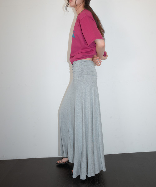 HOMEBODY THINGS(ホームバディ ティングズ)の「Cotton Shirring Long Skirt (GRAY)(スカート・レディース・その他・2/1)」の4枚目の写真