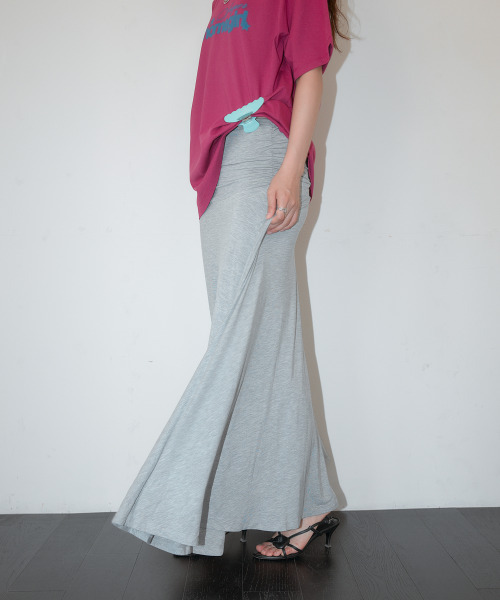 HOMEBODY THINGS(ホームバディ ティングズ)の「Cotton Shirring Long Skirt (GRAY)(スカート・レディース・その他・2/1)」の6枚目の写真