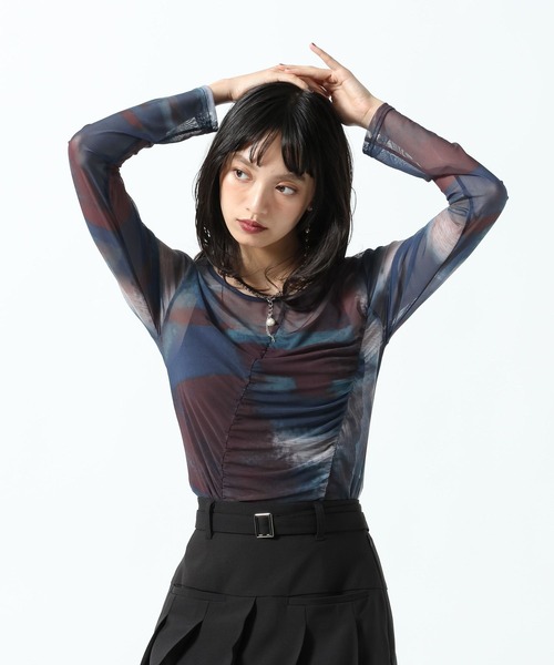 PAGEBOY（ページボーイ）の「シャーリングシアーソウガラロングスリーブ（その他トップス・レディース・ホワイト系その他/グレー系その他/ブルー系その他・FREE）」の22枚目の写真